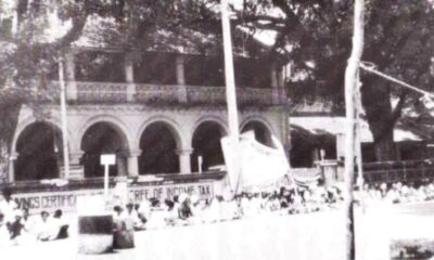 First days of the Civil Disobedience Campaign in February 1961 opposite the Jaffna Kachcheri -Photo courtesy - Ilankai Thamil Sangham 